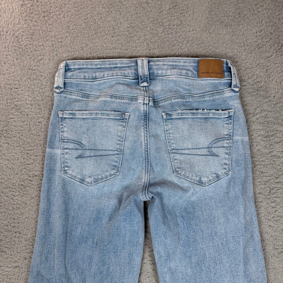 American Eagle Festival Flare Jeans Light Wash Next Level Stretch Size 6 Regular - Picture 4 of 12